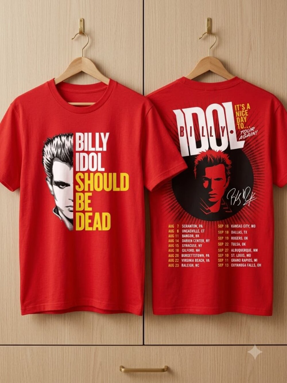 Billy Idol Should Be Dead Tour 2026 T-Shirt (Reprint)
